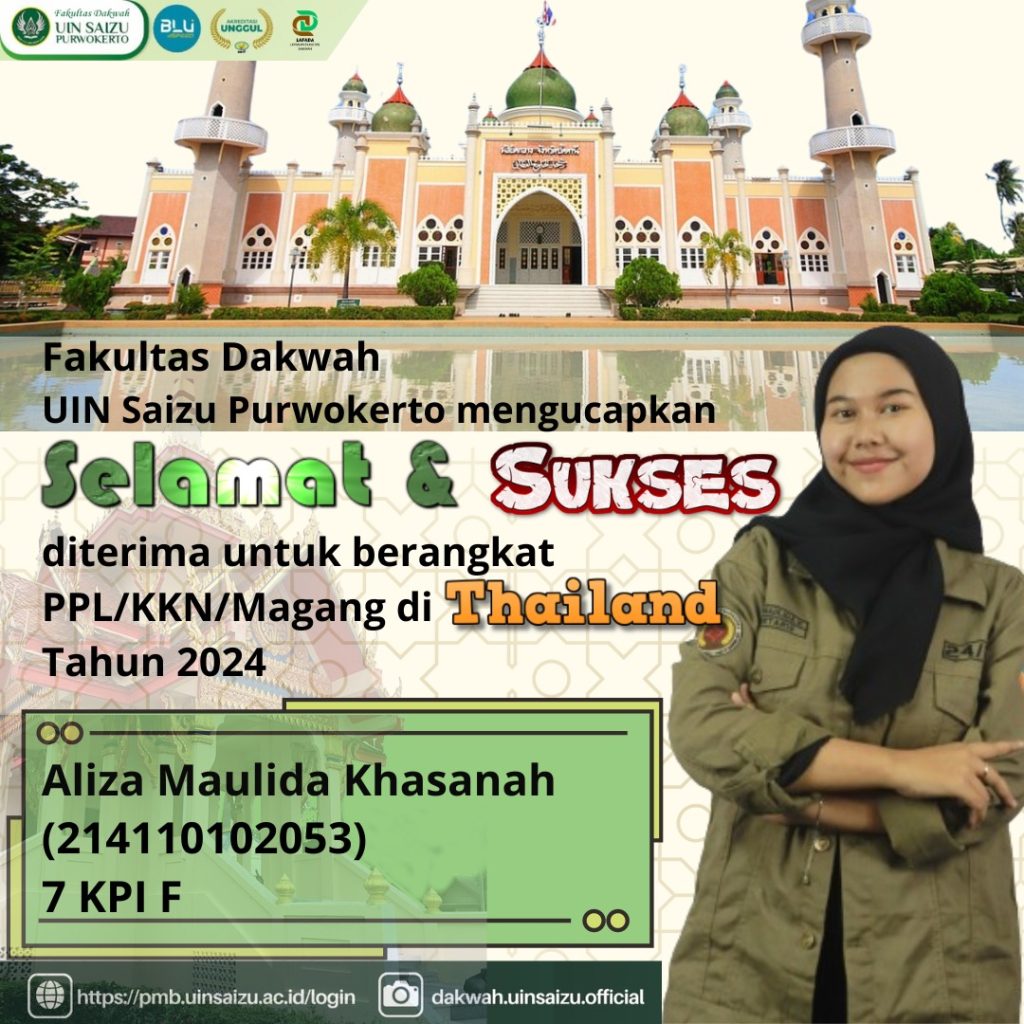 Aliza Maulida: Mahasiswi UIN Saizu Purwokerto Mengukir Prestasi di KKN Internasional Thailand!