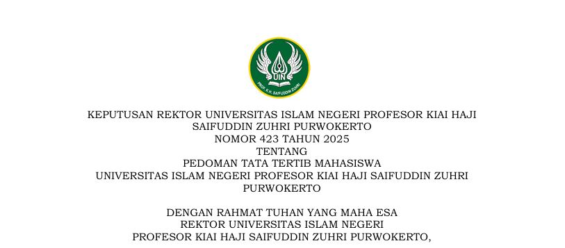 UIN SAIZU Tetapkan Pedoman Kode Etik Dosen & Tenaga Kependidikan Serta Tata Tertib Mahasiswa Tahun 2025